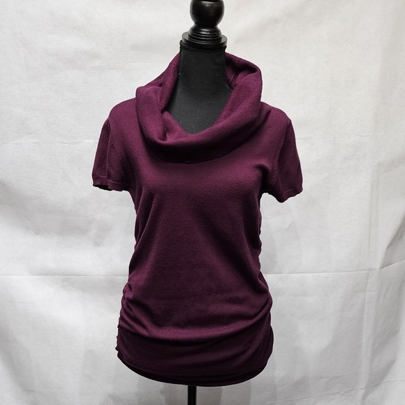 Verve Cowl Collar Maternity Top Dark Purple 72% Rayon 28% Polyester Size M - Picture 1 of 6